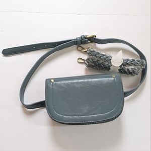 Anthropologie Blue Belt Purse With Removable Strap